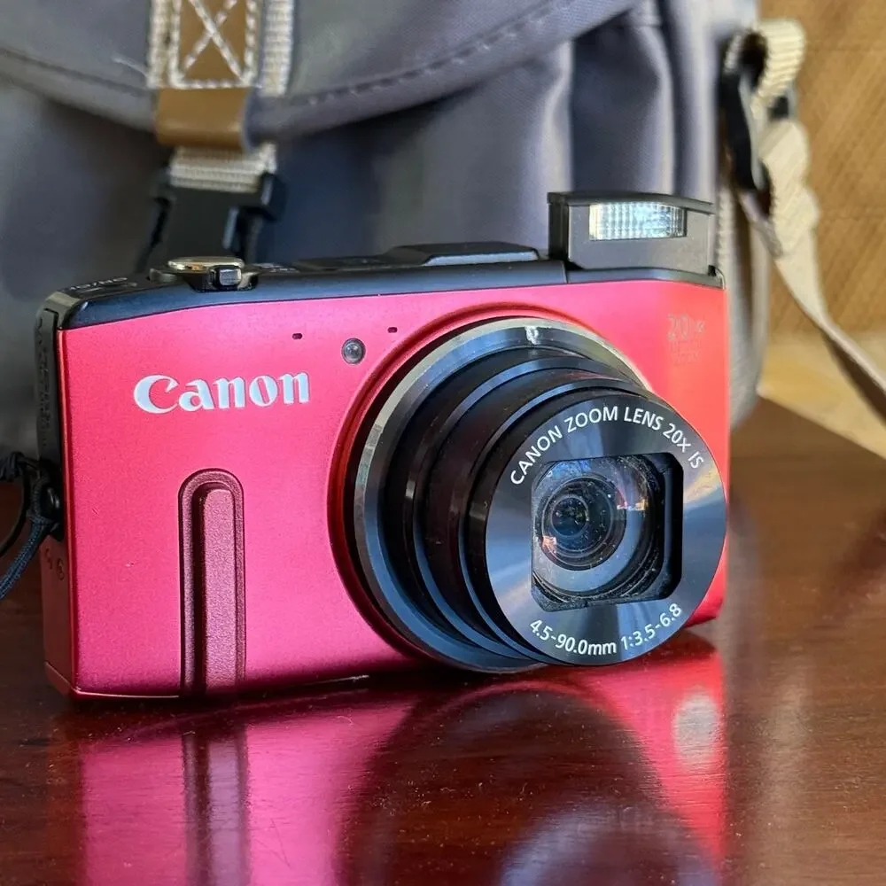 CANON POWERSHOT SX280 HS WI-FI Camera 20x Zoom RED 32GB SD CHARGER